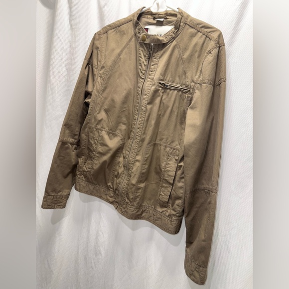 Vintage Y2K 100% Cotton Bomber Lightweight Zip Tan Brown Jacket Size Small - Picture 6 of 16